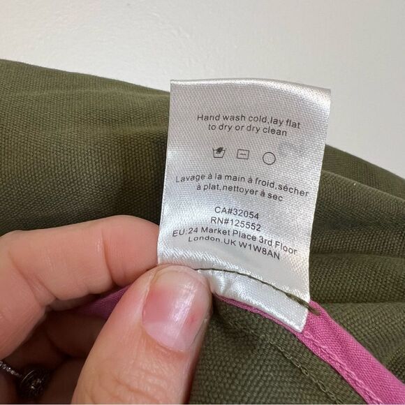 Anthropologie Dolan Embroidered Utility Jacket Olive Green Sz XS Military Boho - Picture 12 of 12